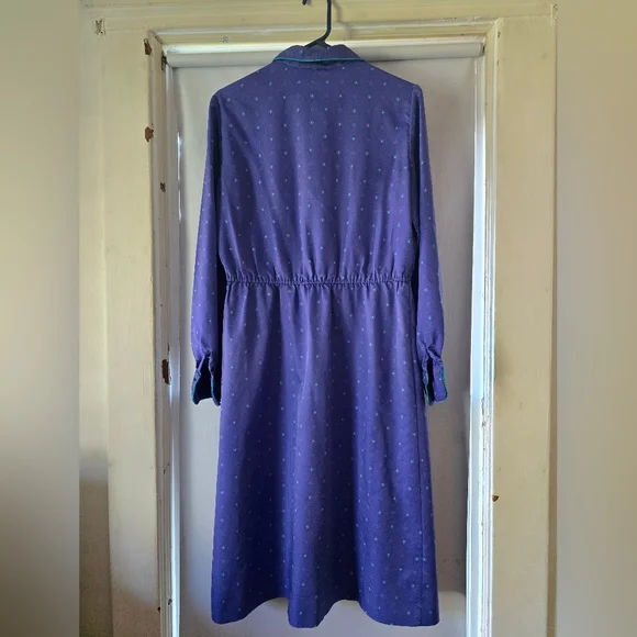 Vintage Schrader Sport Blue Long Sleeve Dress - Picture 2 of 7